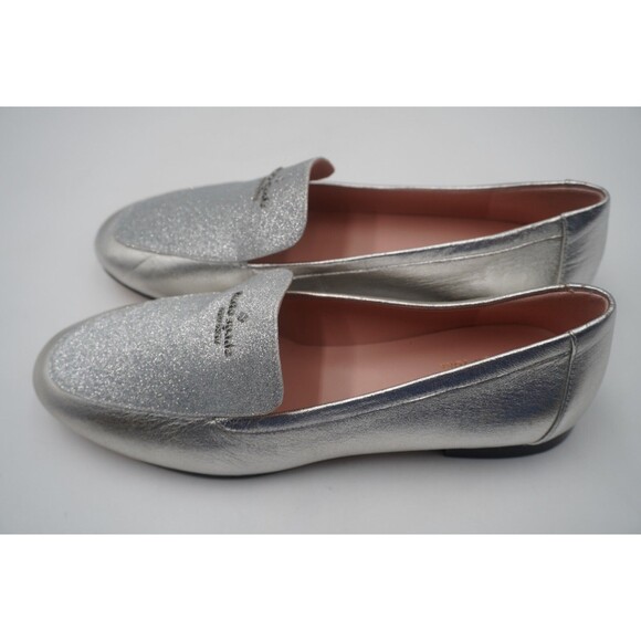 Kate Spade New York City Light Silver Glitter Metallic Loafer Sparkle Chic Sz7.5 - Picture 7 of 13